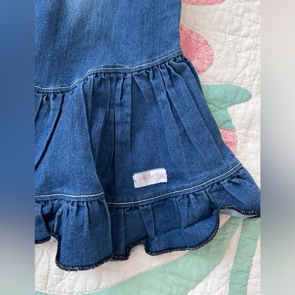 Jelly The Pug Ruffled Denim Bell Bottom Jeans - Picture 2 of 3